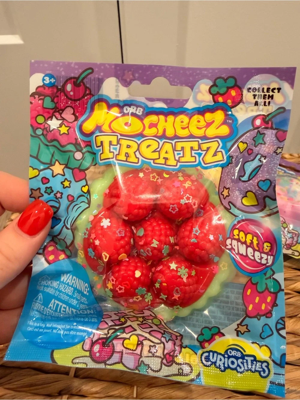ORB Mochi-ez Treatz Kids Squishy Toy - Red, Pink, Yellow, White (4pack)